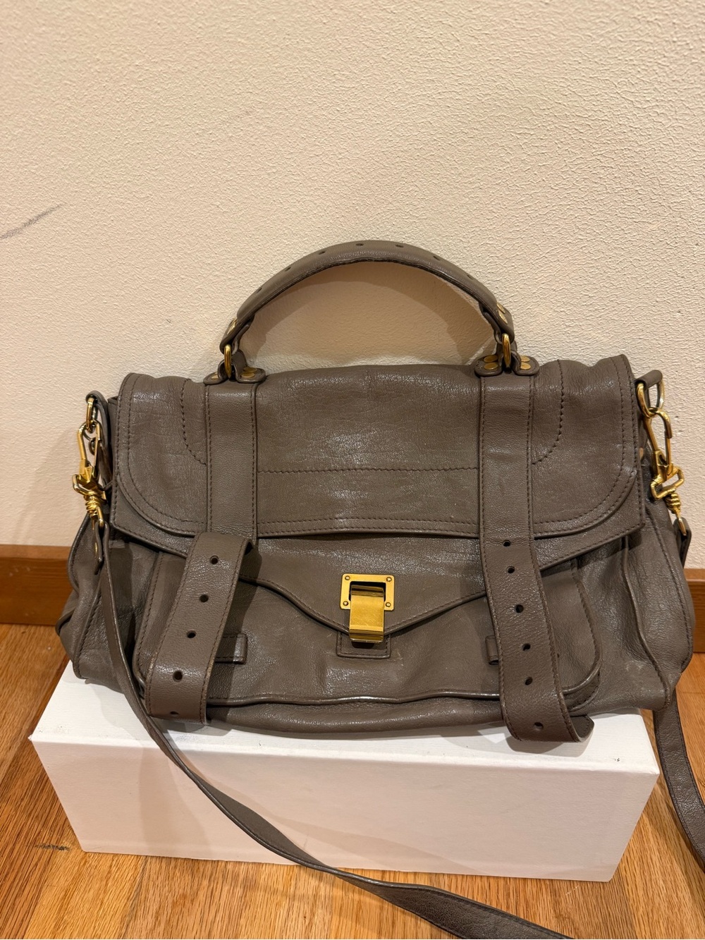 Proenza Schouler PS1 Medium Leather Crossbody Satchel Bag $1800 Y2K 2000s